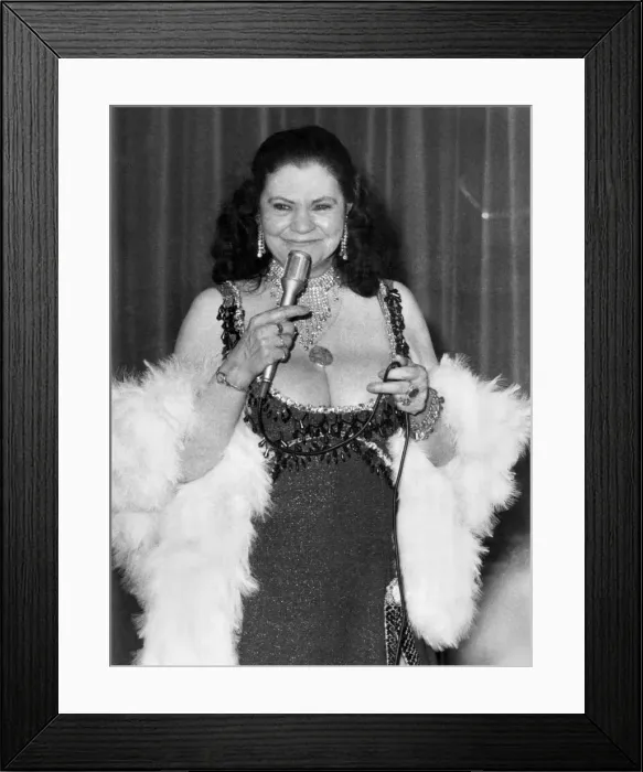 Framed Print : Volga Olga the blue grandma. The comic Olga glinting at the paying customers whom she Framed Print : Volga Olga the blue grandma. The comic Olga glinting at the paying customers whom she