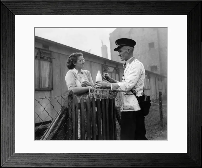 Framed Print : Mrs. Bushaway and her husband get one quart of milk per week Framed Print : Mrs. Bushaway and her husband get one quart of milk per week