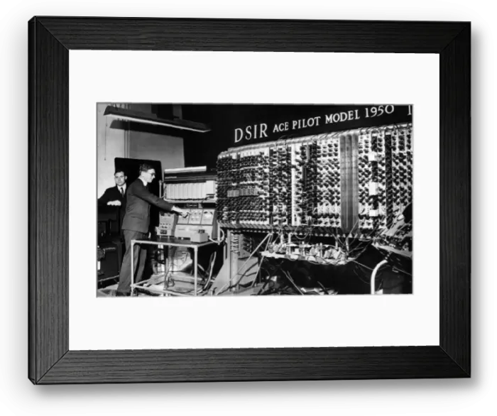 Framed Print : Computers. Ace brain is yours for hire - at £1 a minute Framed Print : Computers. Ace brain is yours for hire - at £1 a minute