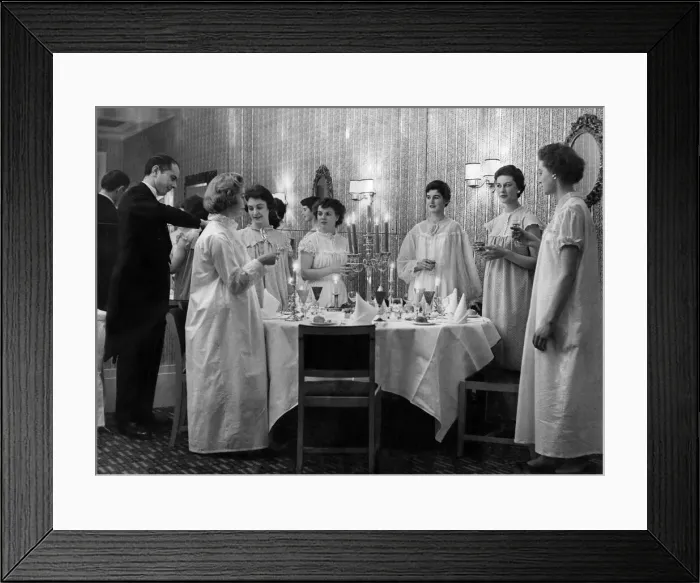 Framed Print : The inaugural meeting of a newly formed Nightie Club