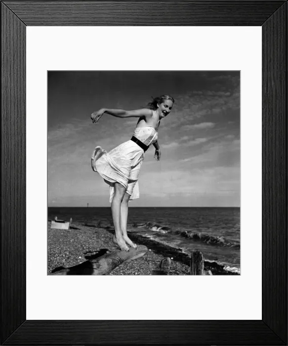 Framed Print : Christine Glyna seen have enjoying have holiday by the sea. August 1952 C3881-002