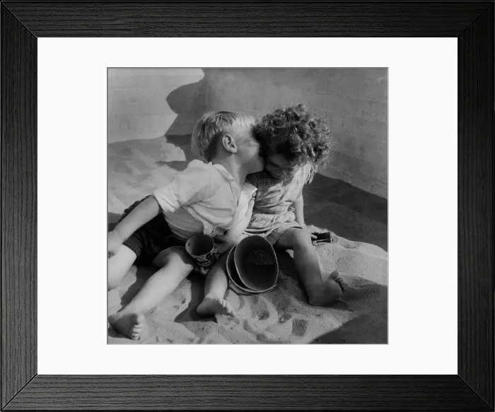 Framed Print : Children playing in a sandpit at Bermondsey. October 1952 C4339