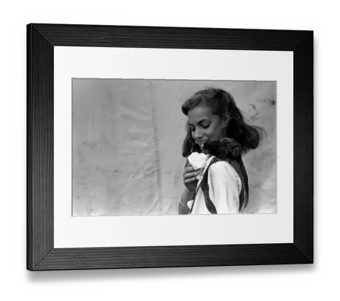 Framed Print : Pet Marmoset with Miss Anita September 1952 C4322 Framed Print : Pet Marmoset with Miss Anita September 1952 C4322