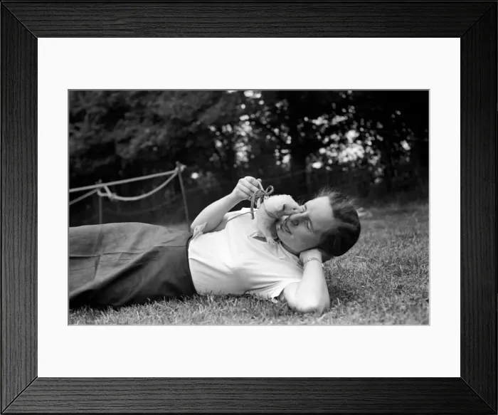 Framed Print : Miss Ann Jones with her pet ferret. September 1952 C4321-001 Framed Print : Miss Ann Jones with her pet ferret. September 1952 C4321-001