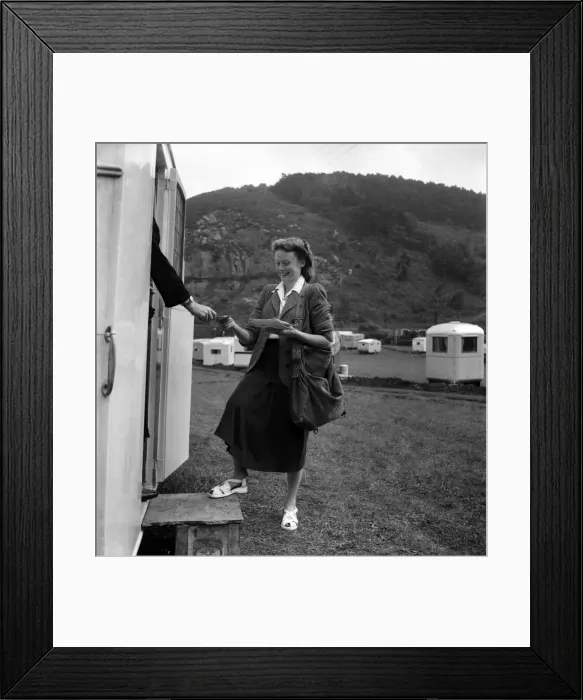 Framed Print : Lynmouth Postwoman - Paddy Prideaux. September 1952 C4408 Framed Print : Lynmouth Postwoman - Paddy Prideaux. September 1952 C4408
