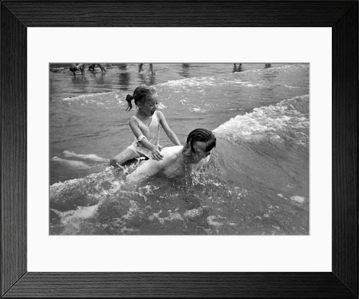 Framed Print : In surf at Brighton - Gladys Tester. August 1952 C3867-001 Framed Print : In surf at Brighton - Gladys Tester. August 1952 C3867-001