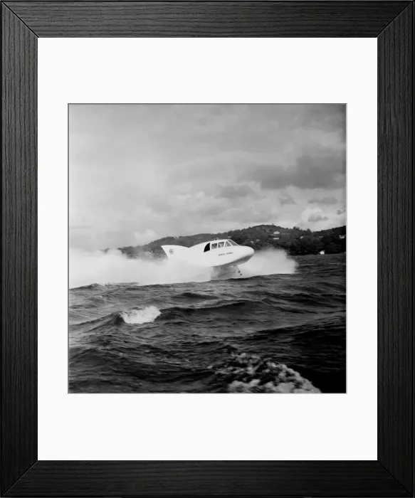 Framed Print : First Picture of the White Hawk speedboat at Speed. It can be seen riding on its