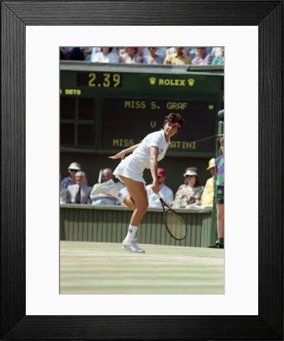 Framed Print : Wimbledon Ladies Tennis Final. Steffi Graf v. Gabriella Sabatini. July 1991 91-4293-180 Framed Print : Wimbledon Ladies Tennis Final. Steffi Graf v. Gabriella Sabatini. July 1991 91-4293-180