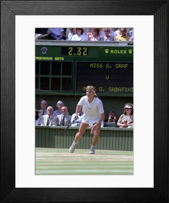 Framed Print : Wimbledon Ladies Tennis Final. Steffi Graf v. Gabriella Sabatini. July 1991 91-4293-111 Framed Print : Wimbledon Ladies Tennis Final. Steffi Graf v. Gabriella Sabatini. July 1991 91-4293-111