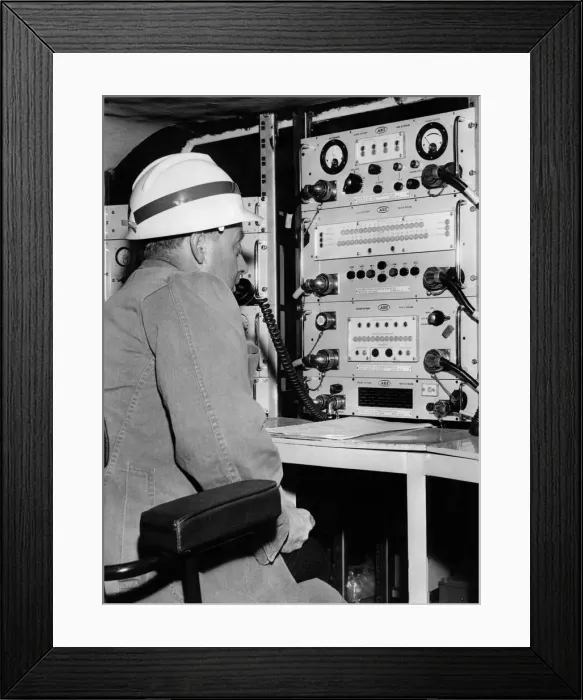 Framed Print : The miner of the future at the controls of ROLF
