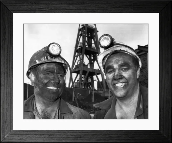 Framed Print : Coal Miners at St. Helens, Lancashire after their first shift