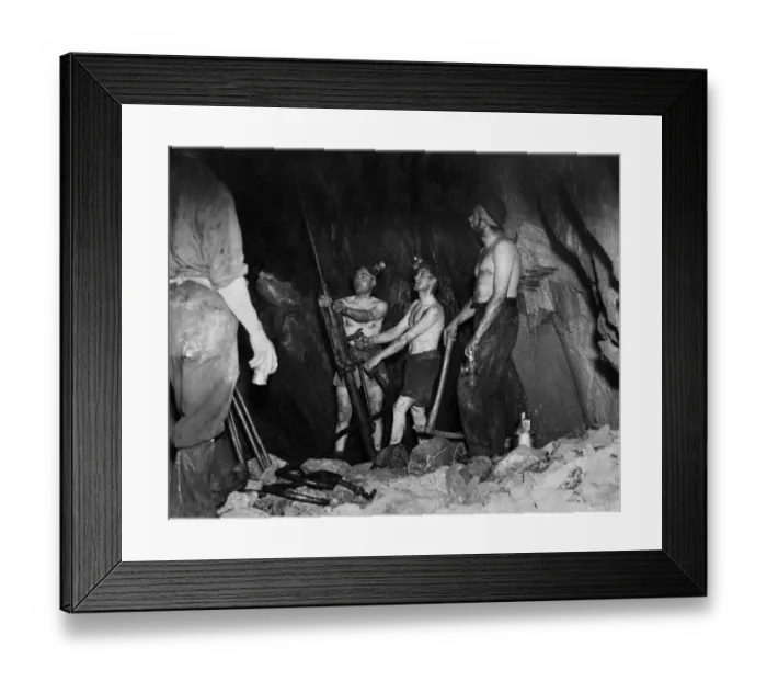 Framed Print : Holding a drill are Harold Gerrans (left), Ivor Thomas (right) Framed Print : Holding a drill are Harold Gerrans (left), Ivor Thomas (right)