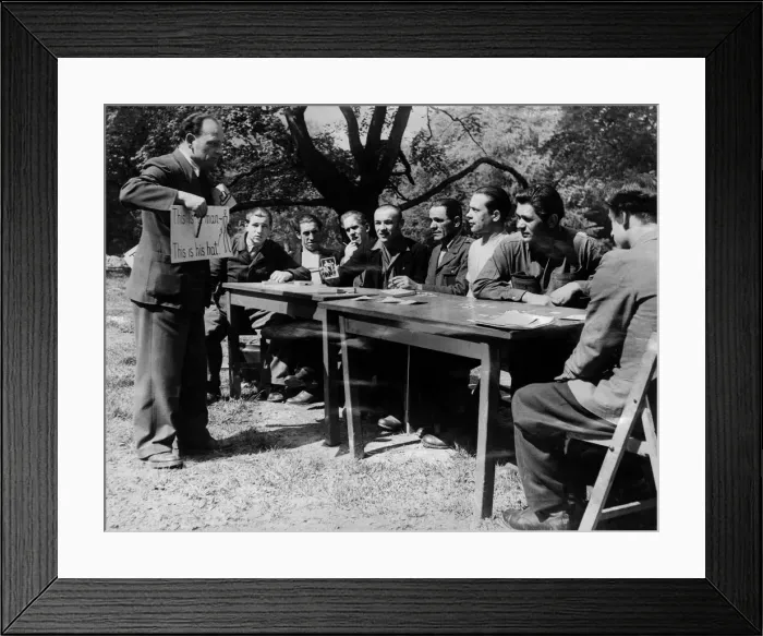 Framed Print : At the NCBs education centre at Bottisham, near Cambridge displaced persons are Framed Print : At the NCBs education centre at Bottisham, near Cambridge displaced persons are