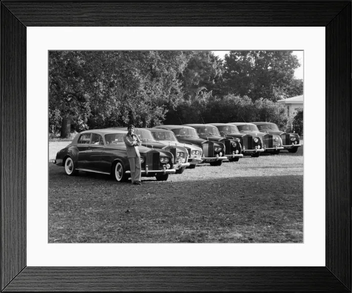 Framed Print : Collections - C. Frank Totino with his Rolls Royces. The dates of the models are Framed Print : Collections - C. Frank Totino with his Rolls Royces. The dates of the models are