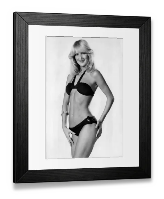 Framed Print : Model wearing a bikini November 1974 P018053 Framed Print : Model wearing a bikini November 1974 P018053