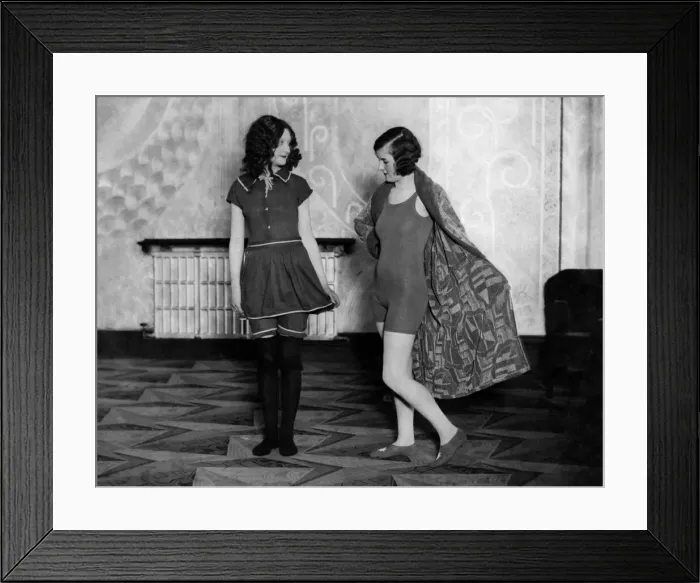 Framed Print : Clothing Beach Old: Bathing Costumes 1870 to 1931 at the Regal Cinema. P018090