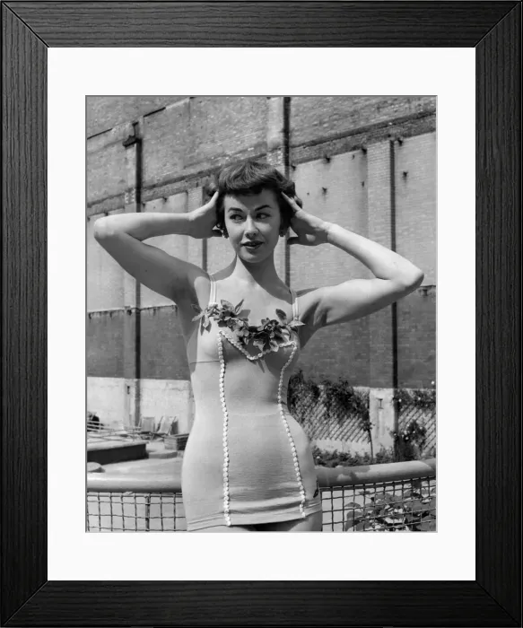 Framed Print : Clothing Beach: Rubber flowers on swimsuit. Swimwear Swimming Costume Framed Print : Clothing Beach: Rubber flowers on swimsuit. Swimwear Swimming Costume