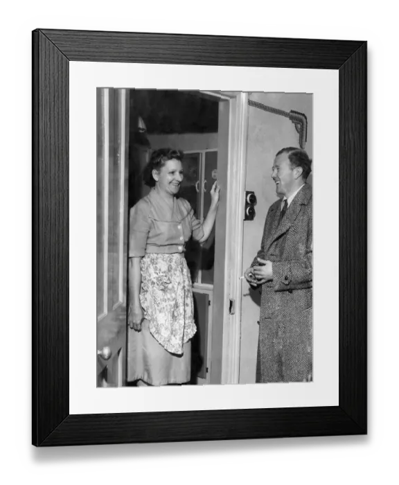 Framed Print : Noel Whitcomb calls on Mrs. Margareth Jackson aged 29 who is the wife of miner James