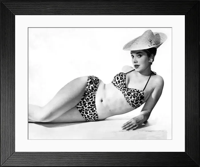 Framed Print : Model wearing a bikini and hat. May 1958 P018058