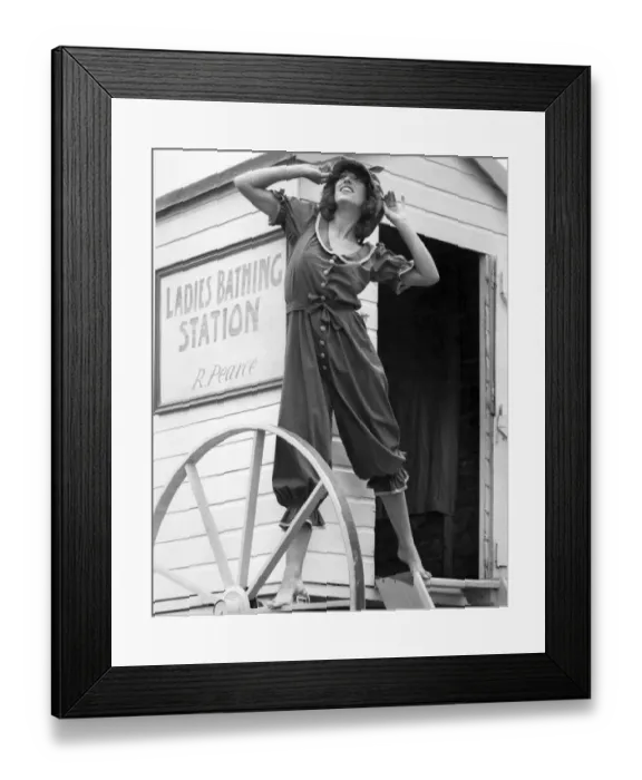Framed Print : Clothing Beachwear: Naked flesh could not be shown with Queen Victoria on the throne