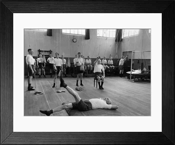 Framed Print : Miners who have received severe injuries, some to the spine, others to the legs or arm Framed Print : Miners who have received severe injuries, some to the spine, others to the legs or arm