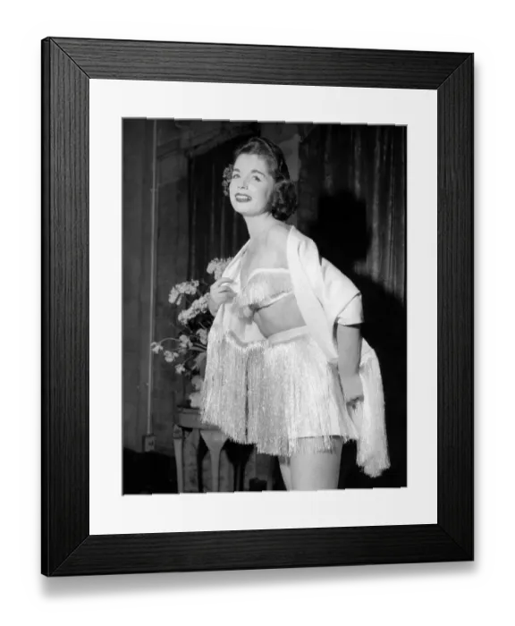 Framed Print : A presentation of Sportswear and beachwear and dresses for women was held at Mayfair Framed Print : A presentation of Sportswear and beachwear and dresses for women was held at Mayfair