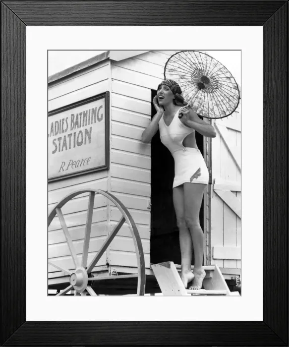 Framed Print : By 1930, togs were shorter, Showing more than nice girls oughter Framed Print : By 1930, togs were shorter, Showing more than nice girls oughter
