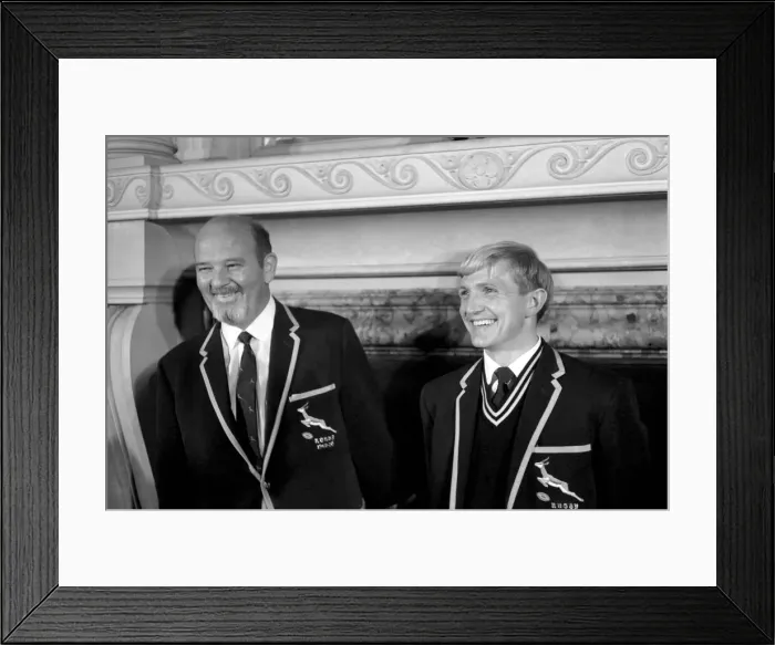 Framed Print : Sport: South African rugby team press conference. Manager of the South Africa rugby Framed Print : Sport: South African rugby team press conference. Manager of the South Africa rugby