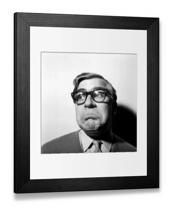 Framed Print : Mr. Barry Took, famous funny scripwriter, is to leave for the USA