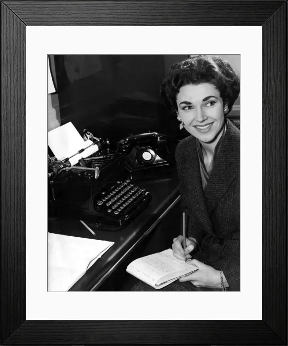 Framed Print : Secretary taking dictation Typist type writer typewriter Office work