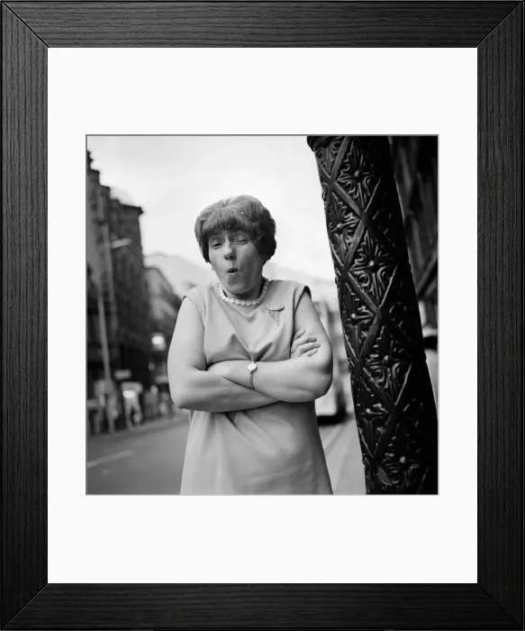 Framed Print : Helen Bramhall in Liverpool today Wed. - The impressionist who looks like Hylda Baker Framed Print : Helen Bramhall in Liverpool today Wed. - The impressionist who looks like Hylda Baker