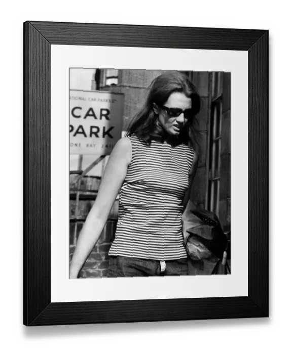 Framed Print : Christine Keeler - July 1963 arriving at her London flat after she had been away in