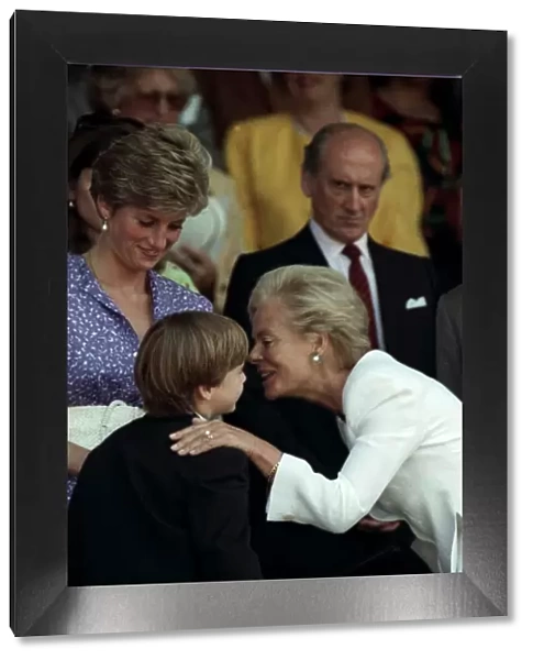 Princess Diana and her son Prince William with The Duchess of kent at the Wimbledon