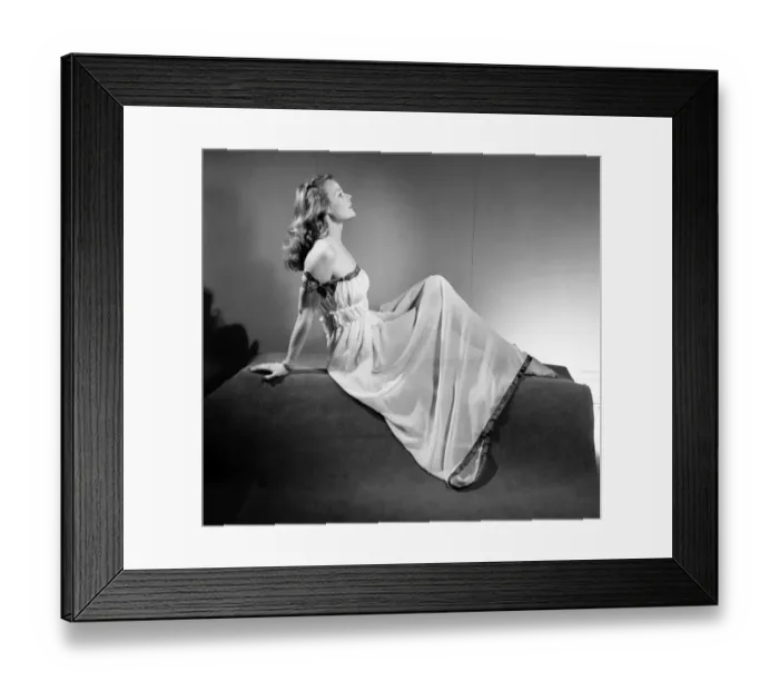 Framed Print : Model Wearing a Grecian Glamour nightie. August 1952 C3979 Framed Print : Model Wearing a Grecian Glamour nightie. August 1952 C3979
