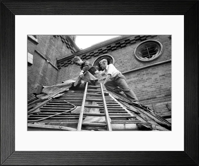 Framed Print : Reverend Vivian Symons helps to demolish All Saints church in Peckham for Re-Erection Framed Print : Reverend Vivian Symons helps to demolish All Saints church in Peckham for Re-Erection