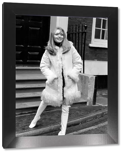 Model Blanche Webb wearing a fur jacket and a fur lining as a jacket