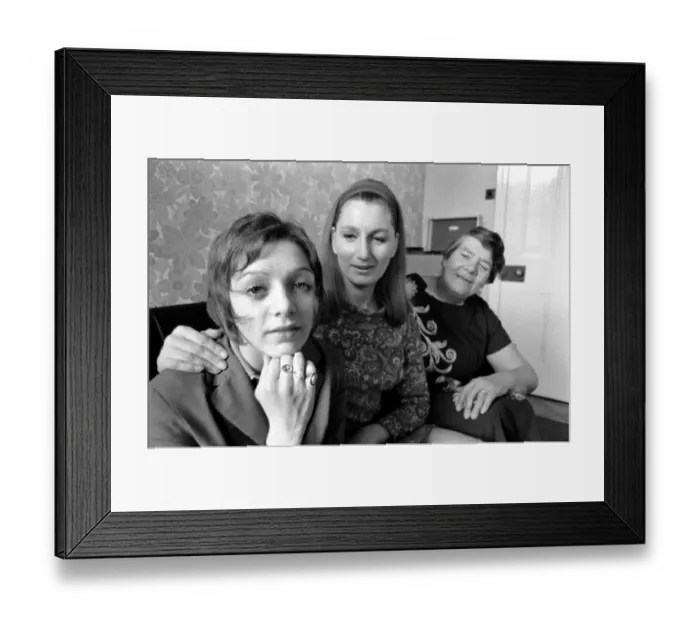 Framed Print : British family feature: Three generations, grandmother, mother and daughter