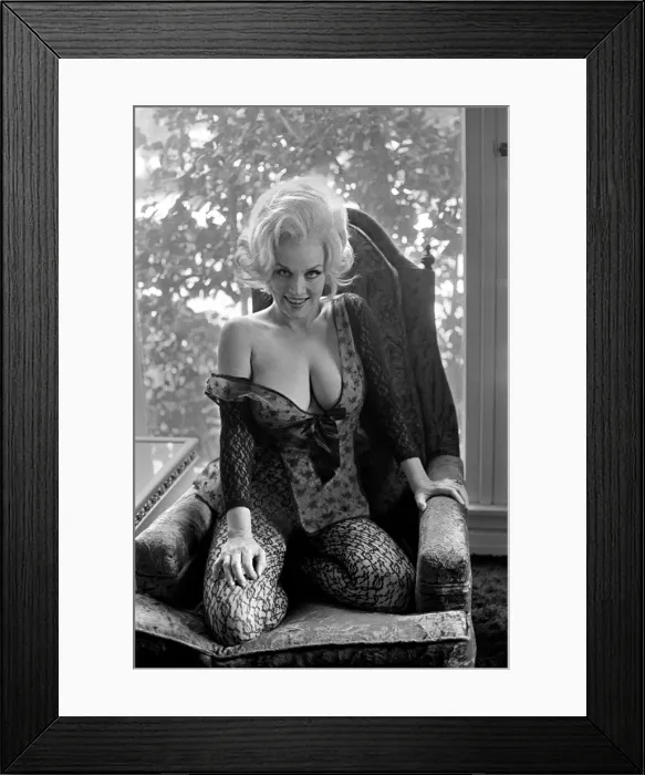 Framed Print : Actress Liz Renay poses for pictures wearing underwear. November 1969 Z11089-006