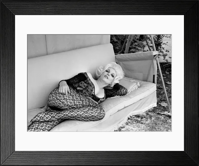 Framed Print : Actress Liz Renay poses for pictures wearing underwear. November 1969 Z11089-002