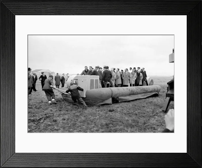 Framed Print : A hoverplatform was demonstrated at Heathrow, as a possible means of moving disabled
