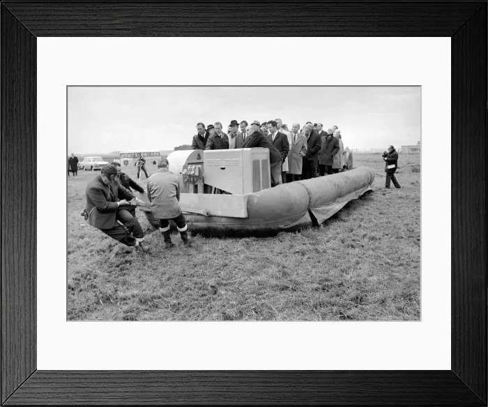 Framed Print : A hoverplatform was demonstrated at Heathrow, as a possible means of moving disabled Framed Print : A hoverplatform was demonstrated at Heathrow, as a possible means of moving disabled