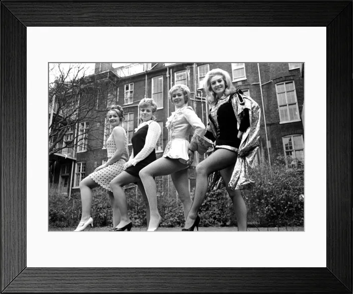 Framed Print : On parade in London were eight of the loveliest legs in pantomime belonging to Joyanne