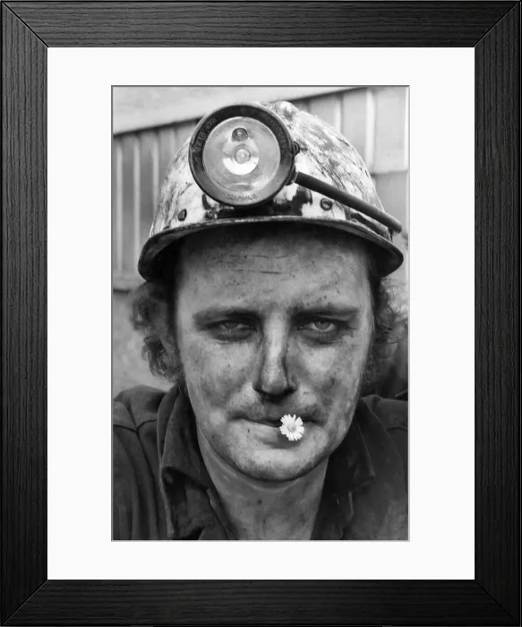 Framed Print : The end of shift as miners leave the cage. May 1972 P018207
