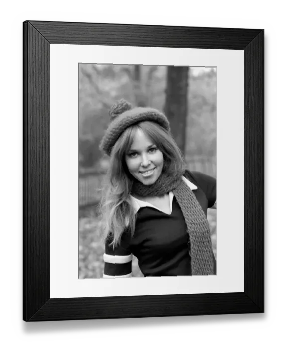 Framed Print : Pictures of Christine Smith in Holland Park, modelling a pattened mini -dress Framed Print : Pictures of Christine Smith in Holland Park, modelling a pattened mini -dress