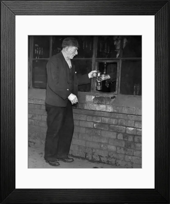 Framed Print : Eighty years old Joseph Brogan collecting his lamp prior to working his shift at the pit Framed Print : Eighty years old Joseph Brogan collecting his lamp prior to working his shift at the pit