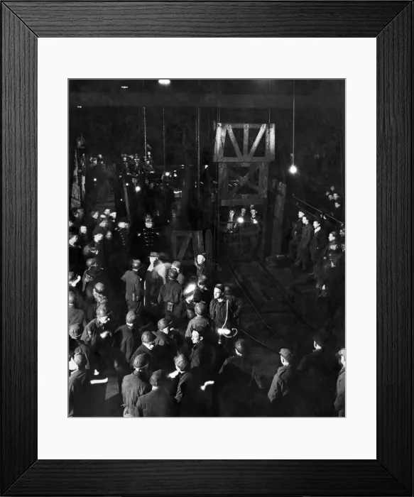 Framed Print : Immediately after the vesting ceremony miners were waiting at the pit head to descend yet Framed Print : Immediately after the vesting ceremony miners were waiting at the pit head to descend yet