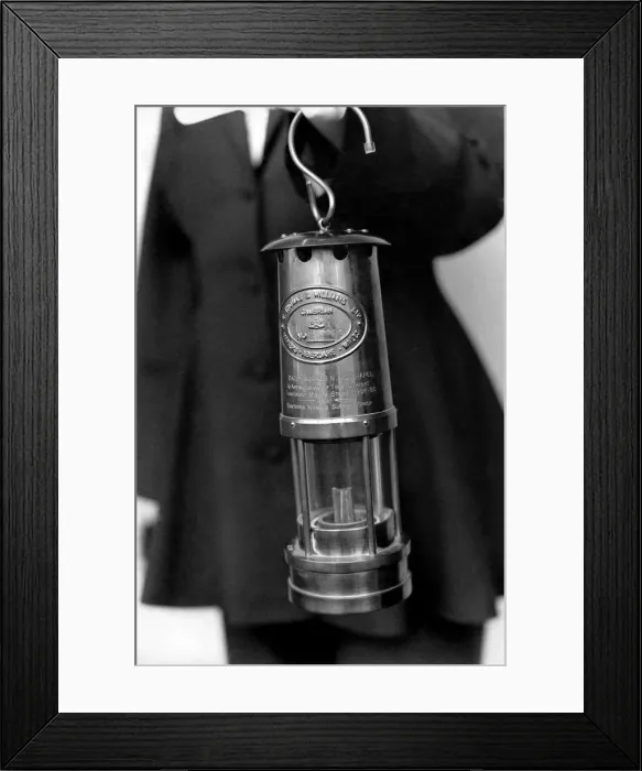 Framed Print : Miners lamp March 1990 P018224 Framed Print : Miners lamp March 1990 P018224