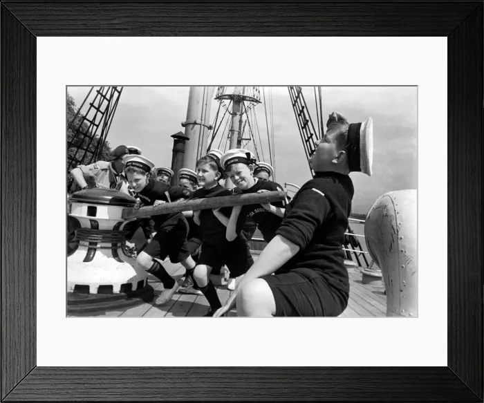 Framed Print : Aye Aye Captain Sea Scouts from West Kirby seen here aboard Captain Scott Framed Print : Aye Aye Captain Sea Scouts from West Kirby seen here aboard Captain Scott