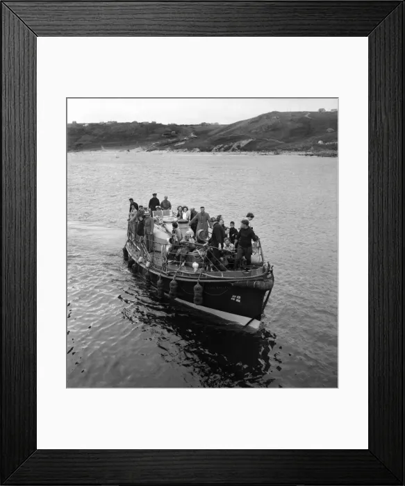 Framed Print : Sennen Cove life boat in operation in Cornwall. August 1952 C3954 Framed Print : Sennen Cove life boat in operation in Cornwall. August 1952 C3954