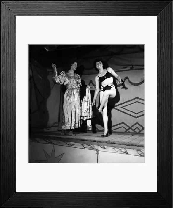 Framed Print : Joan Frost and Elsie Price seen here on stage performing Striptease Framed Print : Joan Frost and Elsie Price seen here on stage performing Striptease